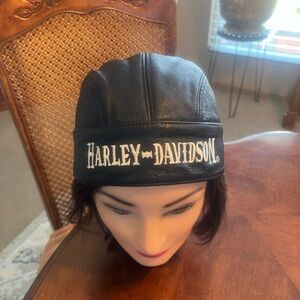 Vintage 2006 Harley-Davidson Black Leather Headwear